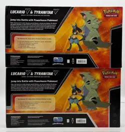 Lot of (2) Pokemon TCG Heavy Hitters Premium Collection Lucario and Tyranitar V - Image 2