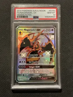 2019 Pokemon Hidden Fates Naganadel GX #SV63 PSA 10 - Image 1