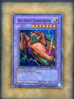 Yugioh Twin-Headed Thunder Dragon MRD-120 Super Rare 1st Ed LP - Image 1