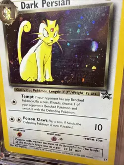 Dark Persian 17 No HP Error Black Star Promo Vintage WOTC Pokemon Card CGC 7.5 - Image 4