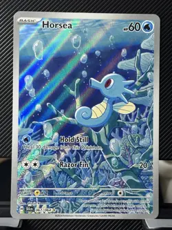 Pokemon TCG Horsea 067/064 Shrouded Fable Holo Illustration Rare Card - Image 1