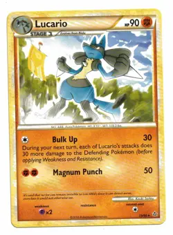 Pokemon Card: Lucario 19/95 HGSS Unleashed Set Rare! NM - Image 1