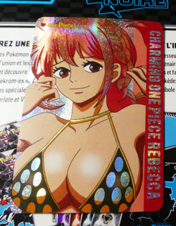 One Piece Waifu Anime Bt0 Card Prism Holo Pixel Carte 4 Nami Mint - Image 1