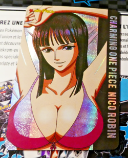 One Piece Waifu Anime Bt0 Card Prism Holo Pixel Carte 5 Nico Robin Mint - Image 1