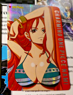 One Piece Waifu Anime Bt0 Card Prism Holo Pixel Carte 6 Nami Mint - Image 1