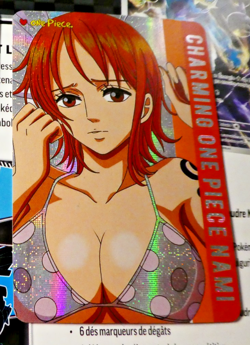 One Piece Waifu Anime Bt0 Card Prism Holo Pixel Carte 8 Nami Mint - Image 1