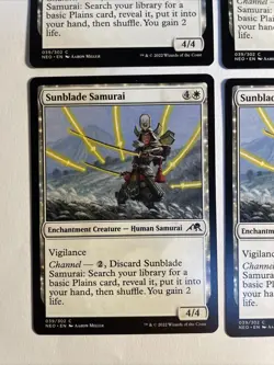 4x Mtg Kamigawa Neon Dynasty Sunblade Samurai NM/M Magic The Gathering - Image 2