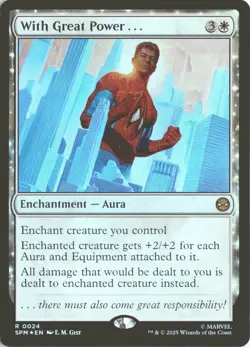 MTG With Great Power (0024) *Foil* Base Rare Spider-Man SPM NM/MT - Image 1