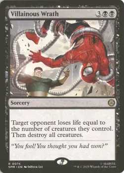 MTG Villainous Wrath (0074) *Non-Foil* Base Rare Spider-Man SPM NM/MT - Image 1