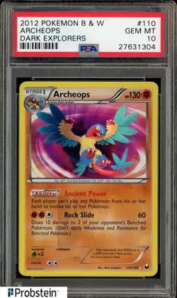 2012 Pokemon B & W Dark Explorers #110 Archeops PSA 10 GEM MINT - Image 1