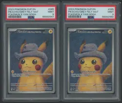 Lot of (2) Pokemon Pikachu with Grey Felt Hat Van Gogh 085 Promo PSA 9 Graded - Image 1