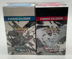 Pokemon SV10.5 Black Bolt White Flare SEALED LOT 2 Booster Bundle Display Case - Image 1