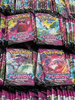 Lot (200) Pokemon TCG Sword Shield Fusion Strike Booster Packs Unsearched Sealed - Image 2