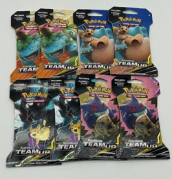 Lot of (8) Pokemon TCG Sun & Moon Team Up Sleeved Booster Packs (2 ARTSETS) - Image 1