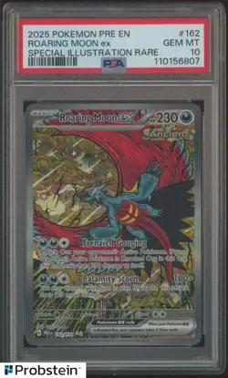 2025 Pokemon PRE EN Special Illustration Rare #162 Roaring Moon Ex PSA 10 - Image 1
