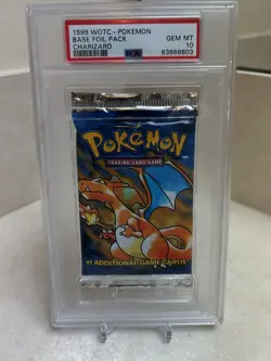 1999 WOTC Pokemon Base Set Booster Pack Charizard Art PSA 10 BEAUTY SLAB!!📈📈📈 - Image 1