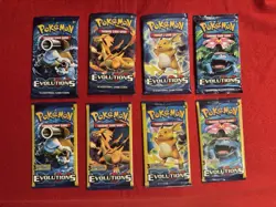 (8) Pokemon XY Evolutions Booster Packs, Complete Art Set, New Factory Sealed - Image 3