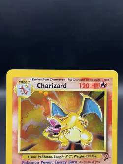 Pokemon TCG Charizard Base Set Holo Unlimited Rare Card 4/130 MP Small Dent - Image 2