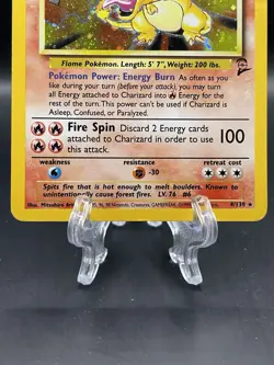 Pokemon TCG Charizard Base Set Holo Unlimited Rare Card 4/130 MP Small Dent - Image 3