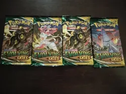 Pokemon TCG Evolving Skies 4 Sealed Booster Packs, English Edition - Image 1