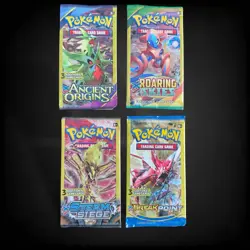 4 XY Era Mini Booster Lot Pokemon TCG Roaring Ancient Steam Siege Breakpoint - Image 1