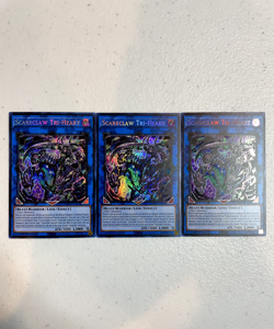 yugioh scareclaw tri-heart prismatic secret rare 3x mp23-en088 playset MP23 - Image 1