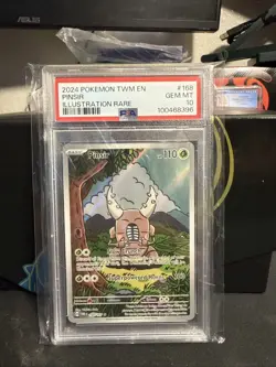 Pokemon TCG Twilight Masquerade Pinsir Illustration Rare Card PSA 10 - Image 1
