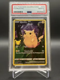 Pokemon TCG Celebrations Pikachu Holo Full Art Rare Card 005/025 PSA 10 - Image 1