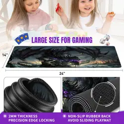Dragon Playmat 24x14" Non-Slip Rubber MTG TCG Card Game with Storage Bag - Image 3