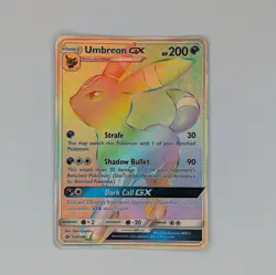 Umbreon GX 154/149 Rainbow Secret Rare 2017 Sun & Moon Base Set Pokemon Card LP - Image 1