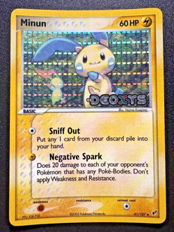 Minun 41/107 EX Deoxys Pokemon Card Reverse Holo Foil Rare Near Mint - Image 1