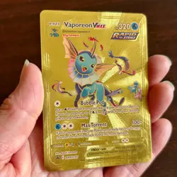 Vaporeon Vmax HP 320 Gold Metal Pokemon Card - Collector's Edition SWSH182 - Image 1