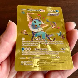 Vaporeon Vmax HP 320 Gold Metal Pokemon Card - Collector's Edition SWSH182 - Image 2