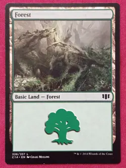 Magic The Gathering COMMANDER 2014 C14 FOREST 336 land card MTG - Image 1