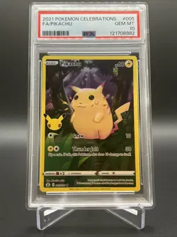 Pokemon TCG Celebrations Pikachu Holo Full Art Rare Card 005/025 PSA 10 - Image 1