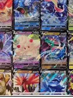 Pokemon Card Lot 100 Official TCG Cards Ultra Rare Included EX GX V MEGA + HOLOS - Image 1