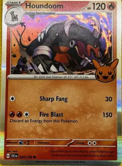 Pokemon Card Houndoom Trick Or Trade Holo 034/198 Pokemon Trading Card TCG - Image 1