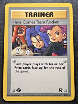 1st Edition Here Comes Team Rocket 71/82 Team Rocket Pokemon Card Rare Near Mint - Image 1