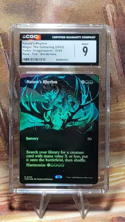 MTG Nature's Rhythm #349 Foil Borderless Tarkir Dragonstorm CGC 9 Mint - Image 1