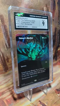 MTG Nature's Rhythm #349 Foil Borderless Tarkir Dragonstorm CGC 9 Mint - Image 3