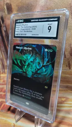 MTG Nature's Rhythm #349 Foil Borderless Tarkir Dragonstorm CGC 9 Mint - Image 4