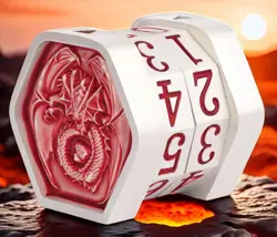 Metal MTG Life Counter Wheel Dragon Dial TTRPG Tabletop Game Gift Pearl Silver - Image 2