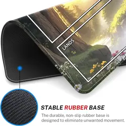 MTG Playmat Forest Stitched Edges TCG Landscape Rubber Base 24x14 Mousepad - Image 2