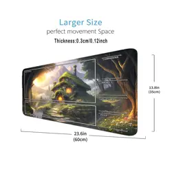 MTG Playmat Forest Stitched Edges TCG Landscape Rubber Base 24x14 Mousepad - Image 4