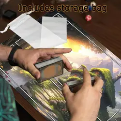 MTG Playmat Forest Stitched Edges TCG Landscape Rubber Base 24x14 Mousepad - Image 5