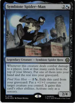 Symbiote Spider-Man R Marvel's Spider-Man 156 NM Foil MTG - Image 1