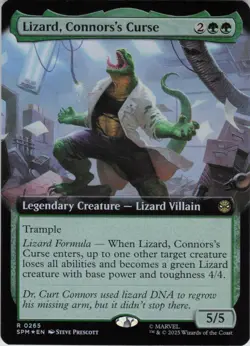 Lizard, Connors's Curse (Extended Art) R Marvel's Spider-Man 265 NM Foil MTG - Image 1
