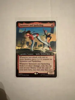 Spinneret and Spiderling #264 EXTENDED NM/M MTG Spiderman Magic Card - Image 1