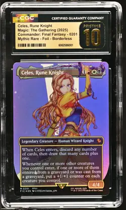 CELES, RUNE KNIGHT Final Fantasy Borderless Foil Mythic CGC Pristine 10 MTG - Image 1