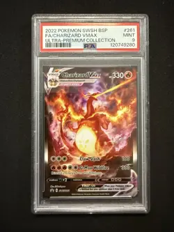 PSA 9 SWSH BLACK STAR PROMO 261 CHARIZARD VMAX UPC 2022 POKEMON - Image 1